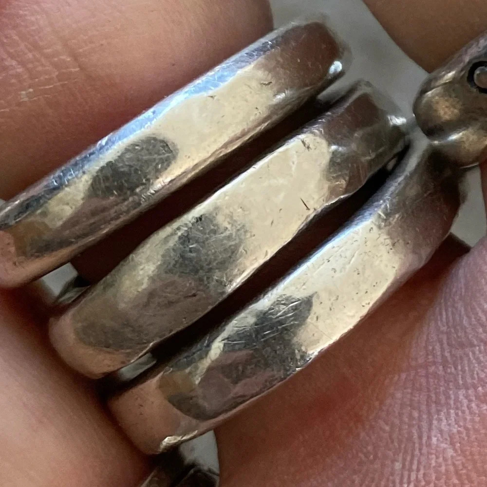 2 handmade *RUSTIC LUXE* sterling silver sand casted chunky rings all sizes - Picture 7 of 16